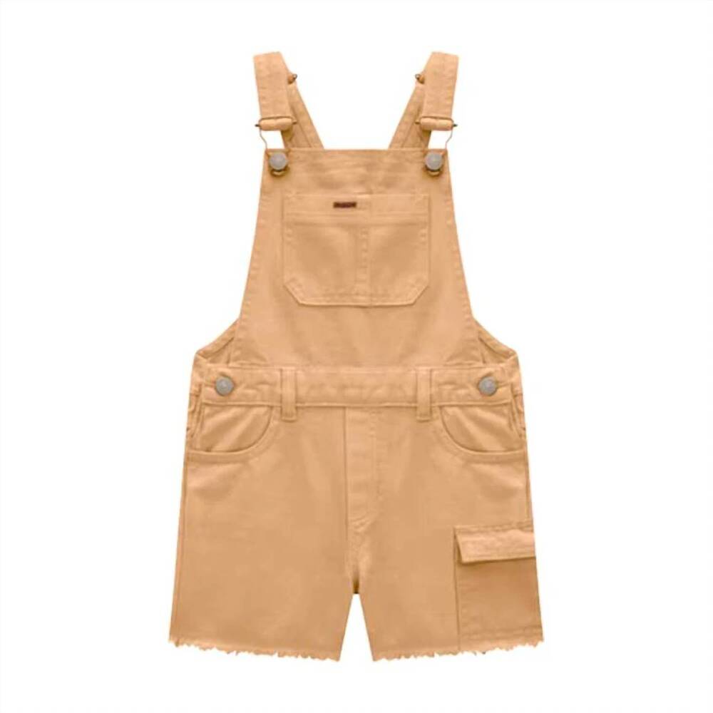 NEW MILON girl's frayed detailing overalls in tamarind